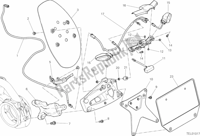 All parts for the 27a - Plate Holder of the Ducati Diavel Xdiavel S 1260 2018